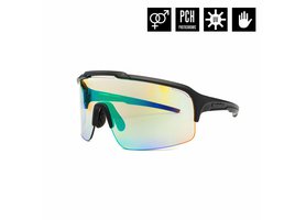 Brýle Horsefeathers Recoil Photochromic matt black/mirror green